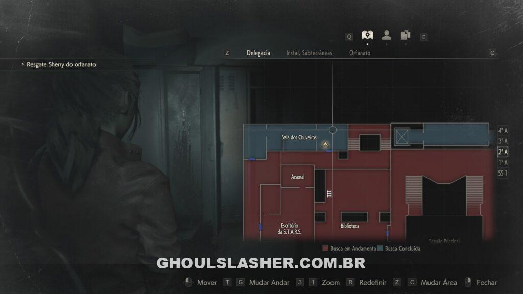 Mapa Armário na Sala dos Chuveiros