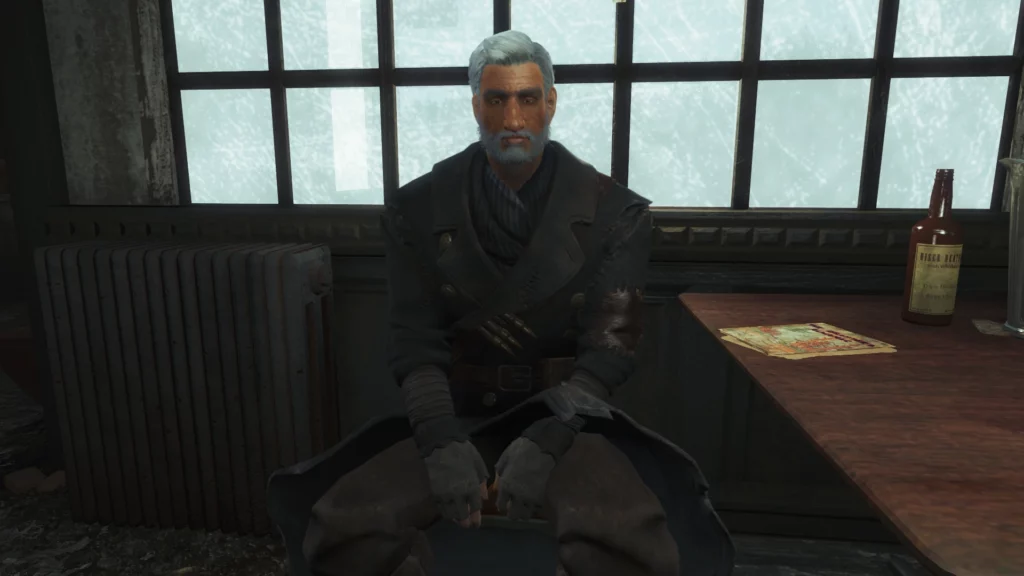 Longfellow é um caçador que reside na ilha de Far Harbor e pode ser encontrado frequentemente no bar Last Plank.